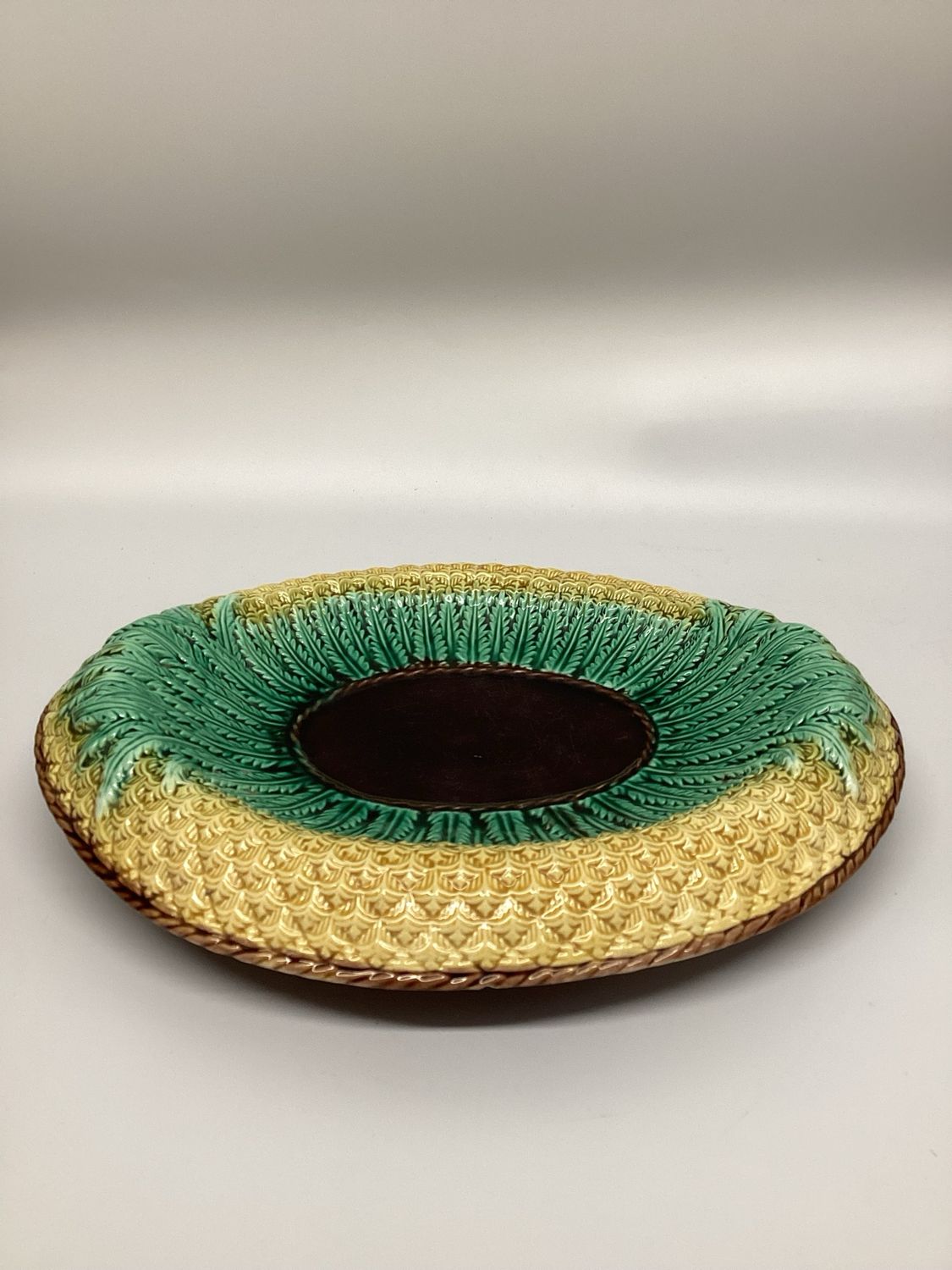 Majolica Pottery Pineapple Bread Plate