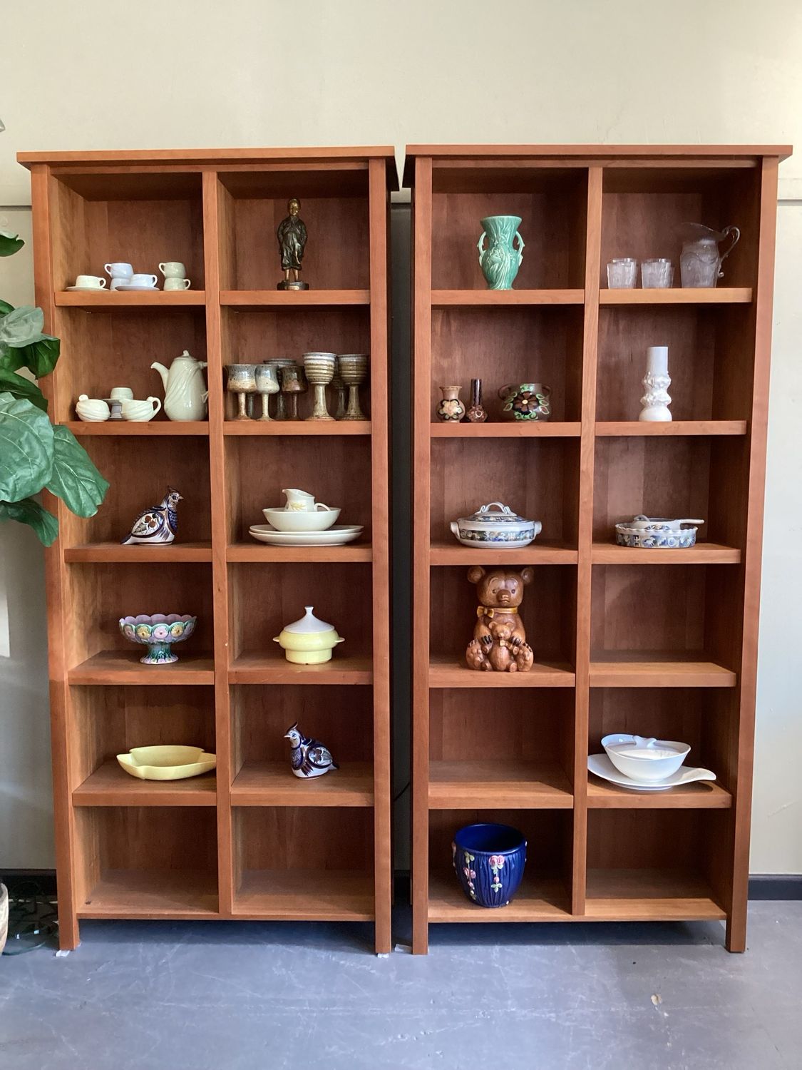 Oversized Bookshelf Wall Unit, pair