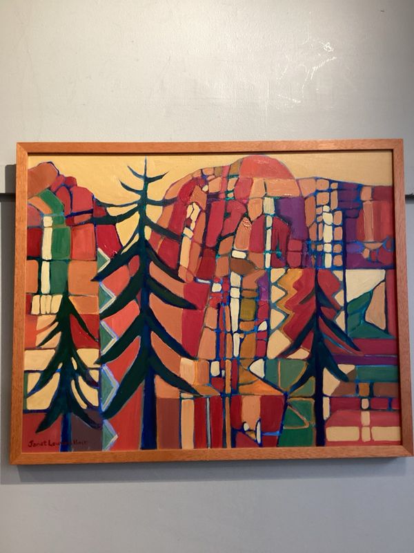 Original Acrylic Painting &quot;Beyond the Trees #4&quot; By Janet Louvau Holt