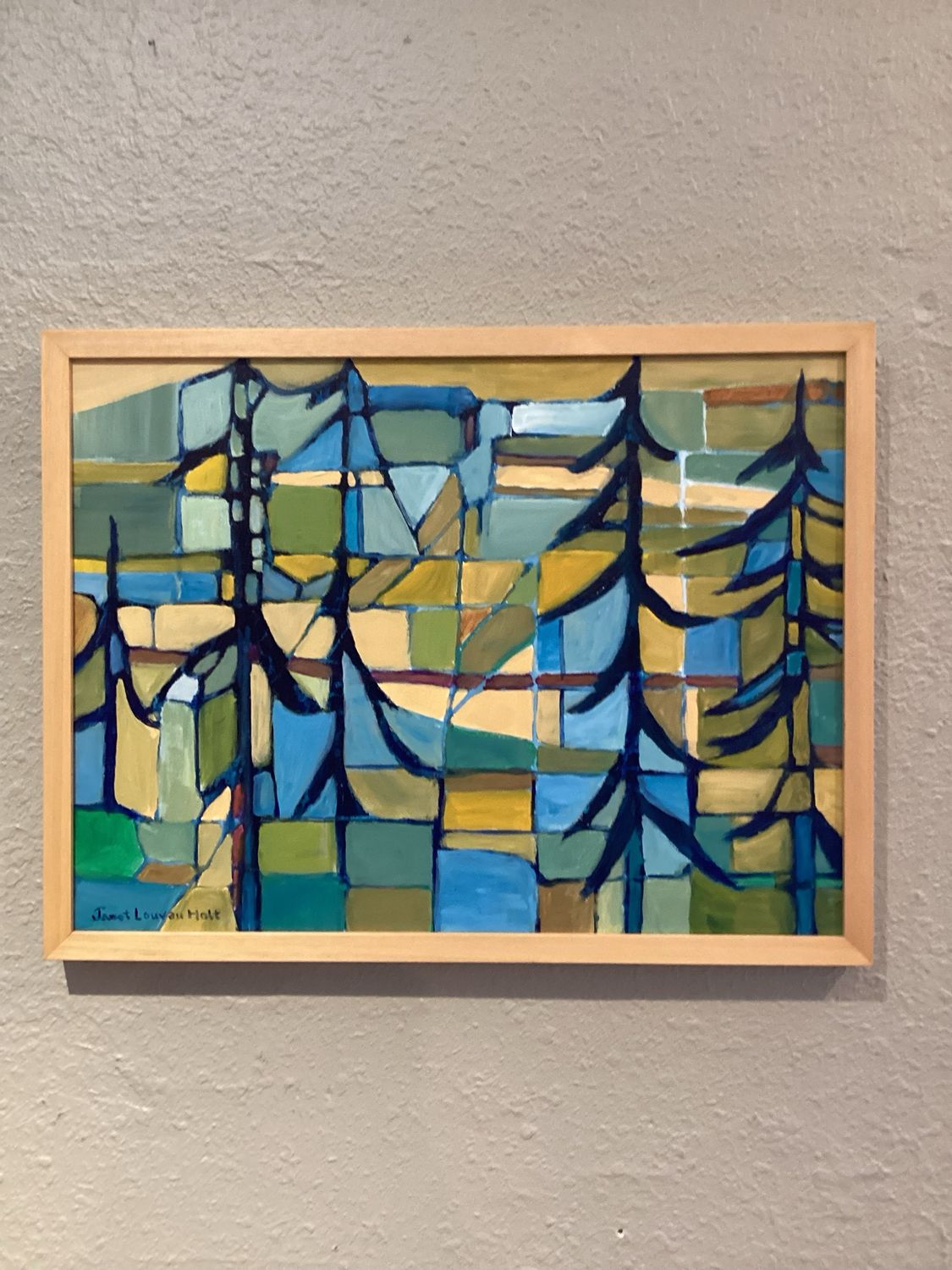 Original Acrylic Painting &quot;Beyond the Trees #2&quot; By Janet Louvau Holt