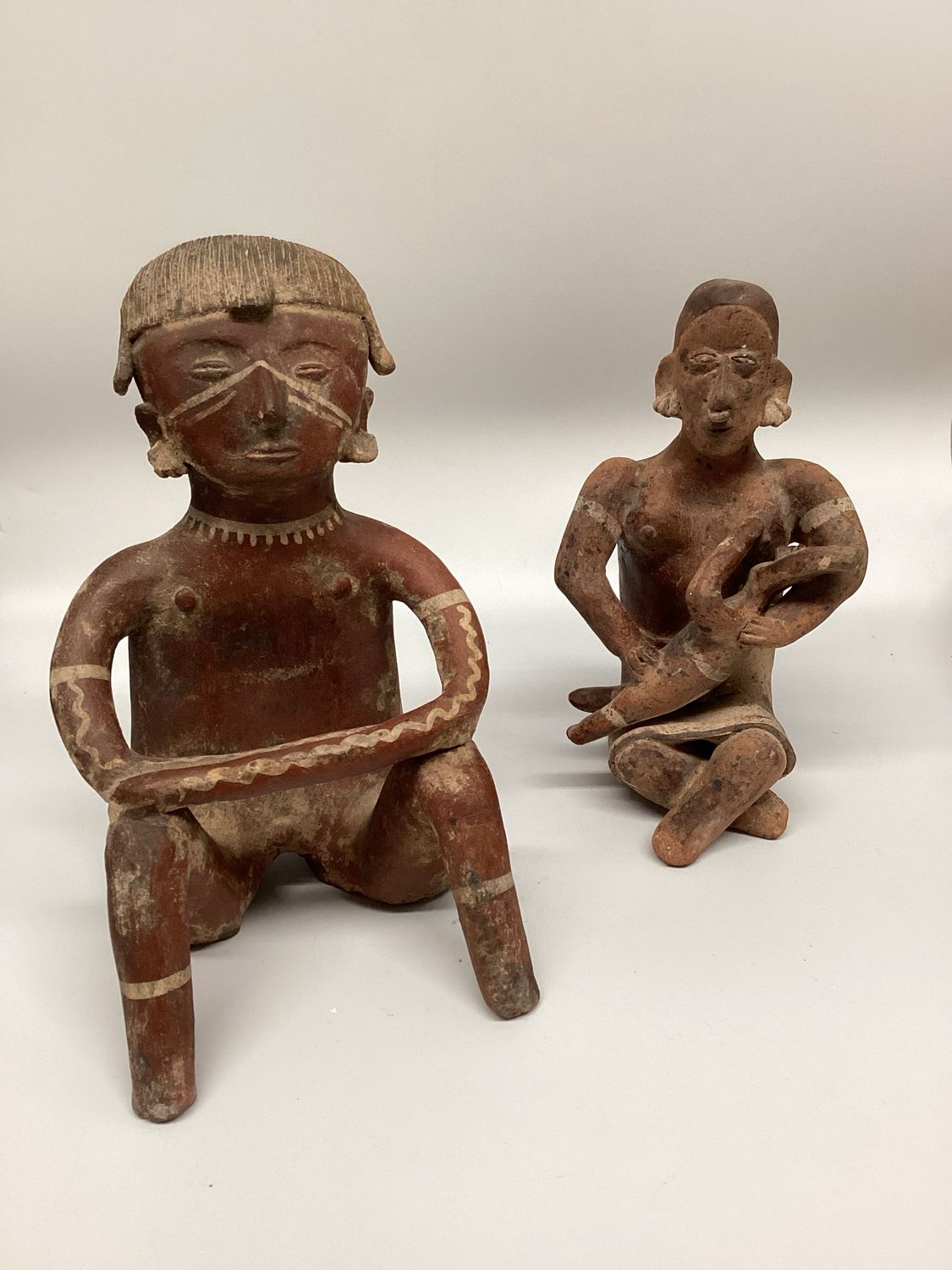 Pre-Colombian Style Terracotta Figurines, set of 2