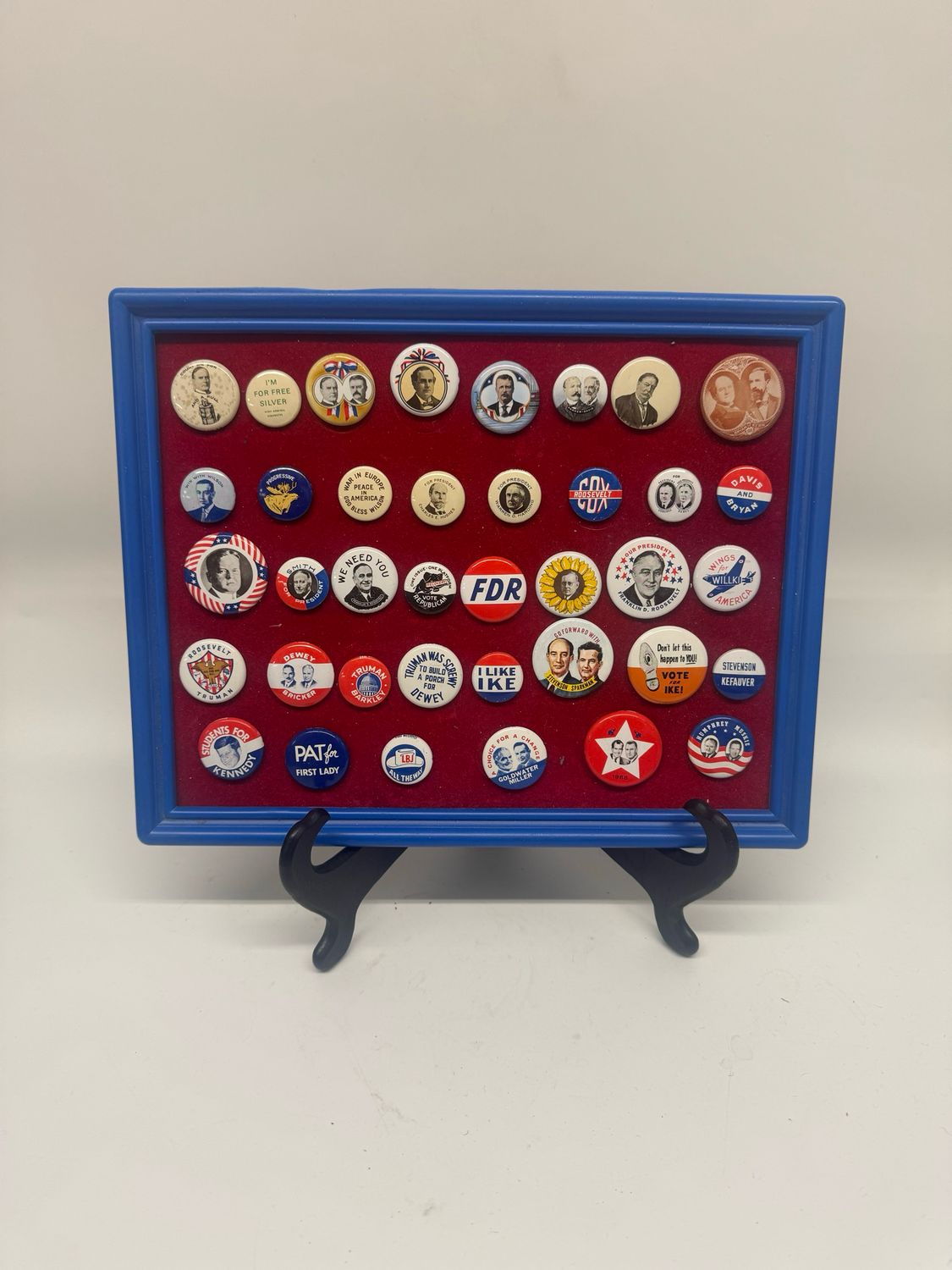 Vintage 20th Century Political Pins, Large Lot of 38