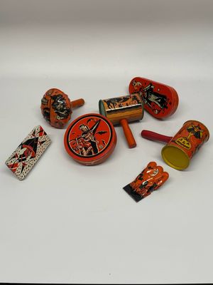 Vintage Halloween Noisemaker Collection, set of 7