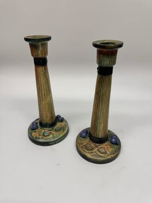Weller Grape Candlesticks, pair