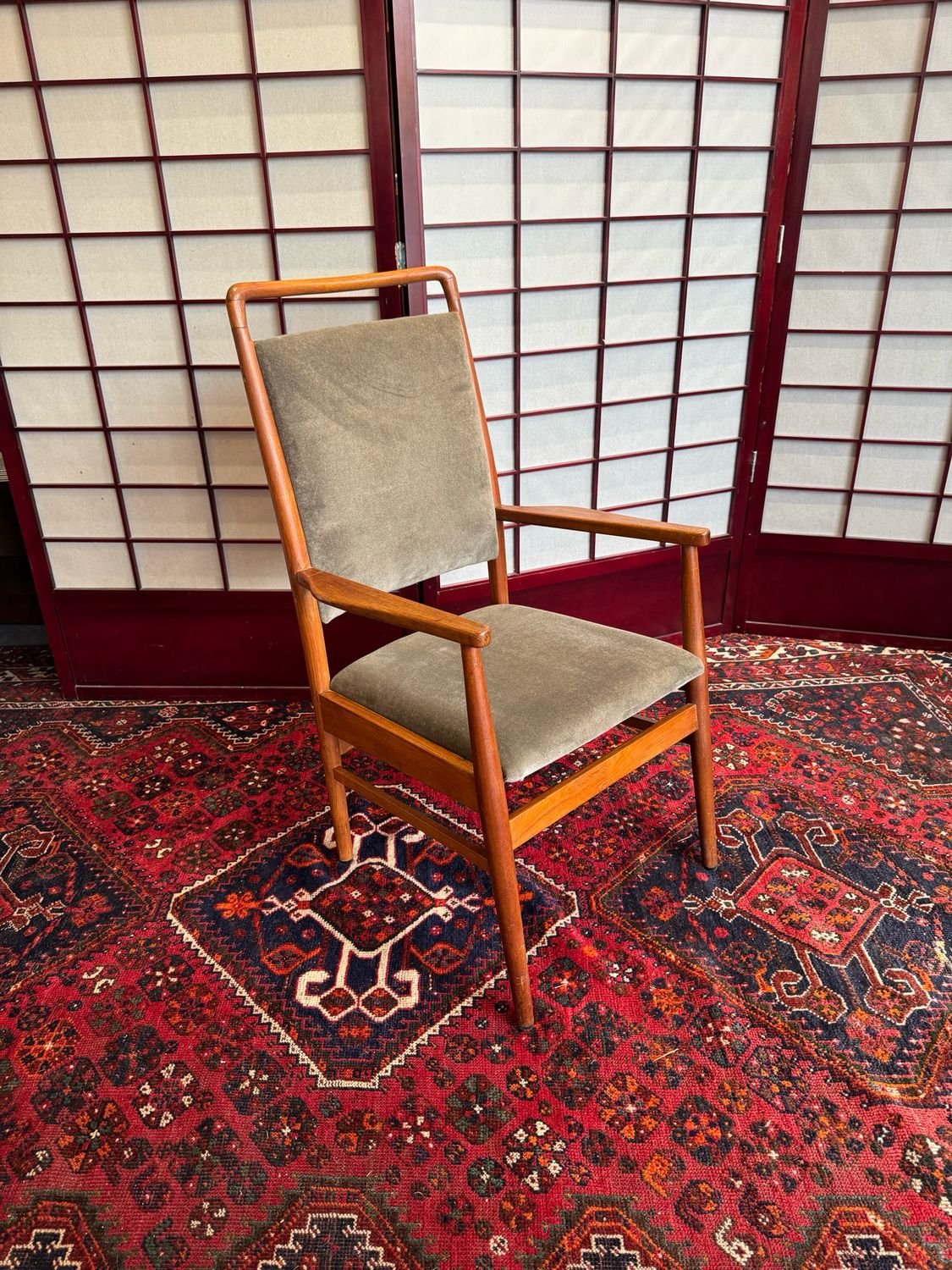 Mid Century Wood Framed Armchair