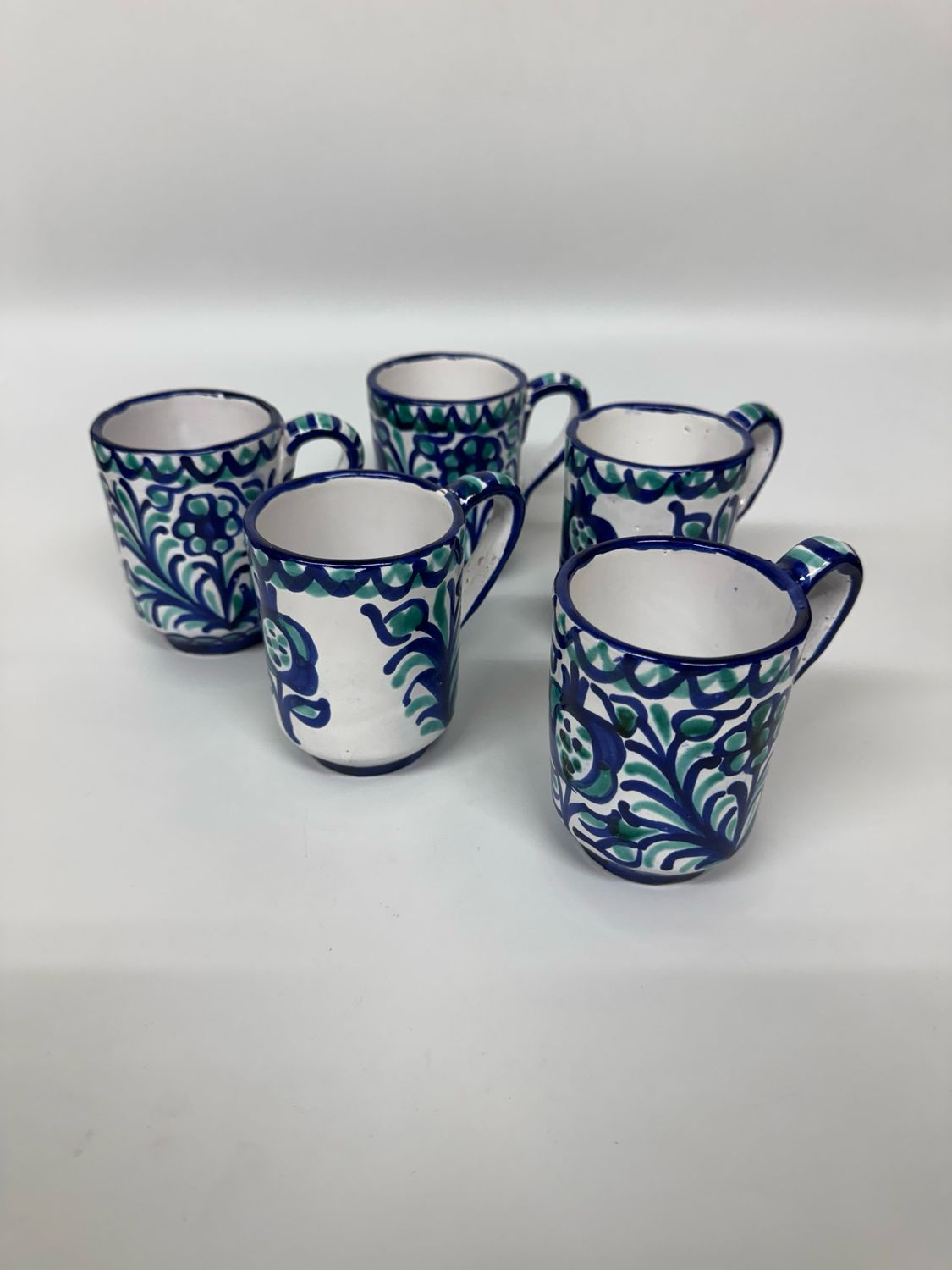 Fajalauza Spain Style Handpainted Mugs, set of 5