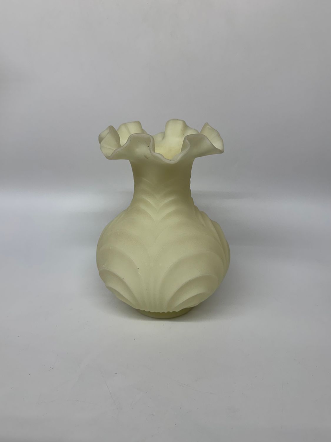 Fenton Uranium Glass Art Deco Vase