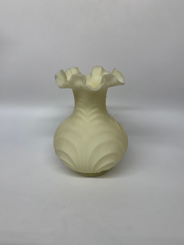 Fenton Uranium Glass Art Deco Vase