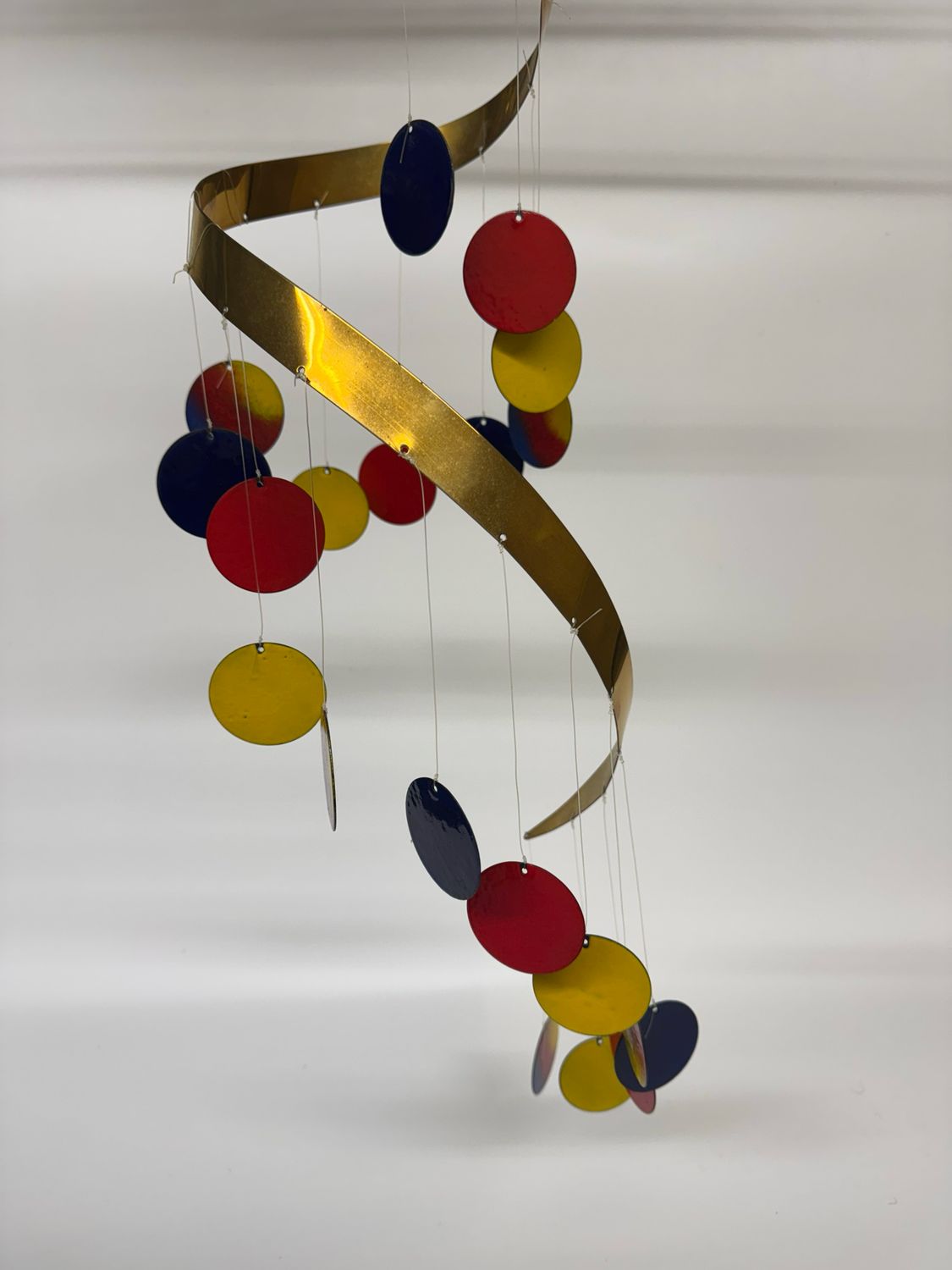Hanging Enameled Metal &amp; Brass Mobile