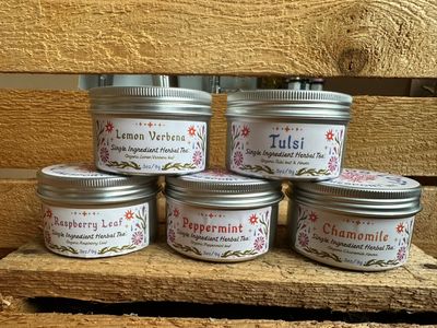 Retail tins or herbal tea