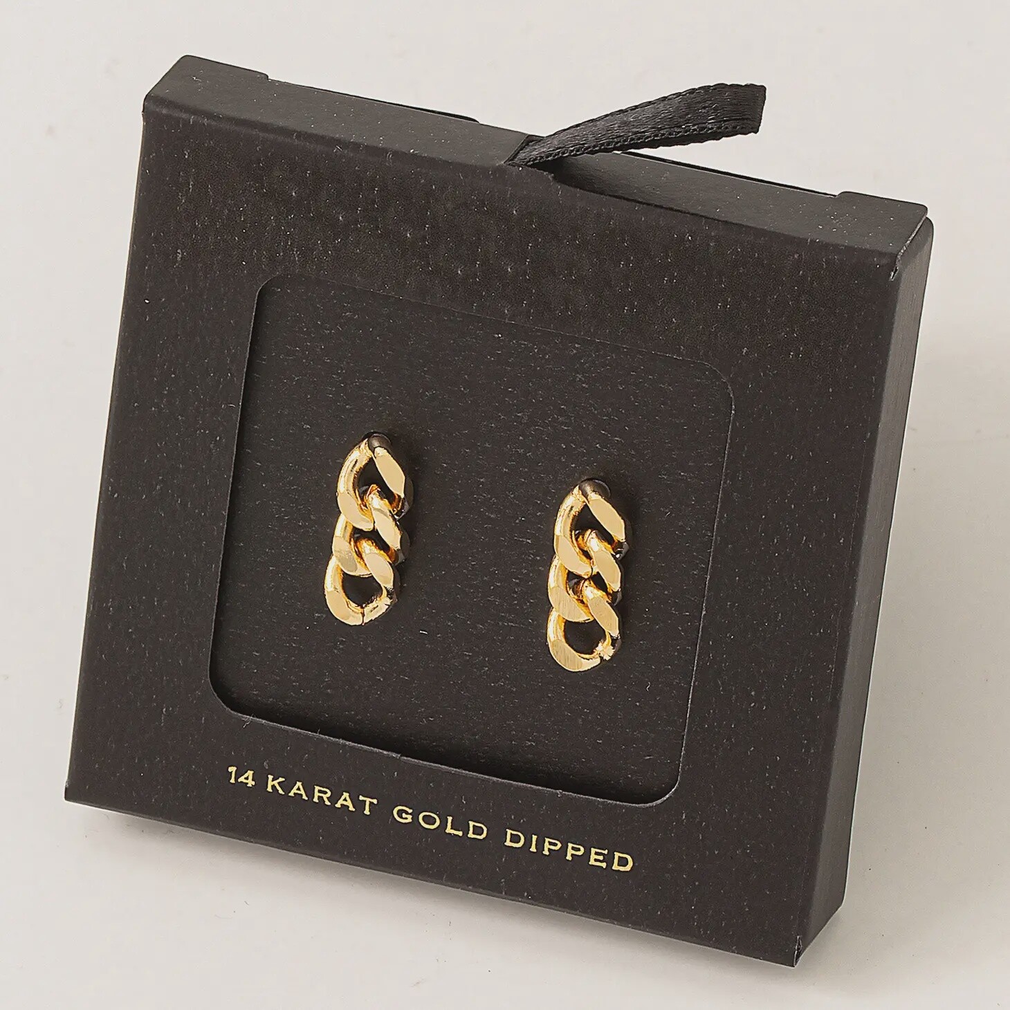 Mini Chain Drop Earrings, Colour: Gold