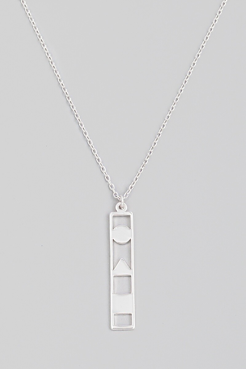 Circle Triangle Bar Necklace