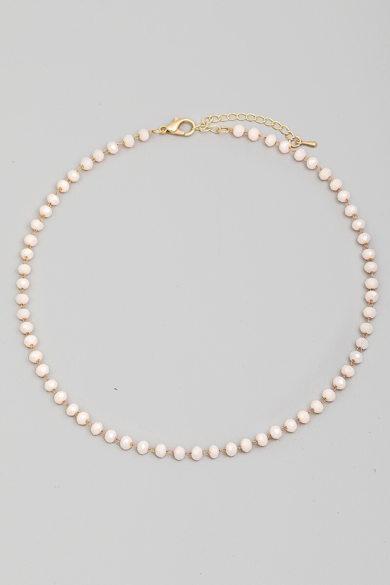 Nude Glass Bead Necklace