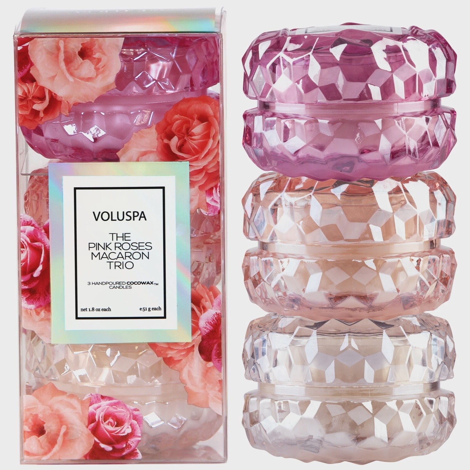 Rose Macaroon Candle Gift Set