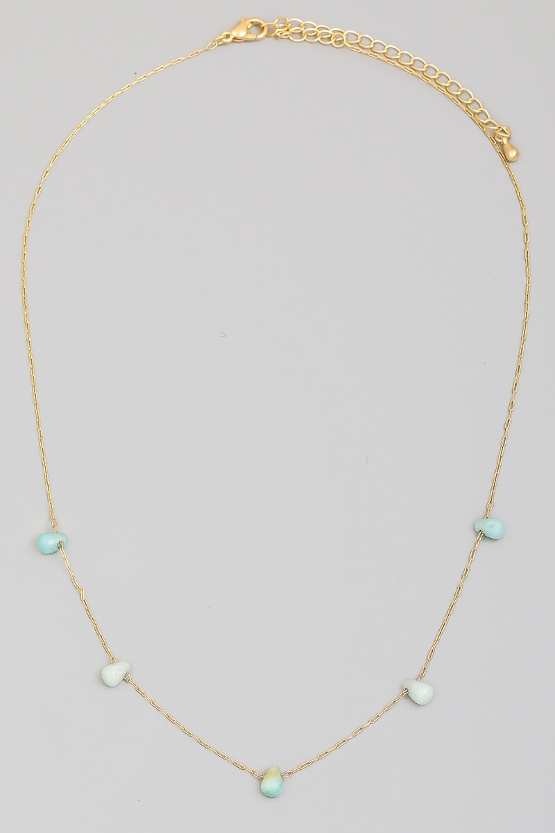 Stone Teardrop Necklace
