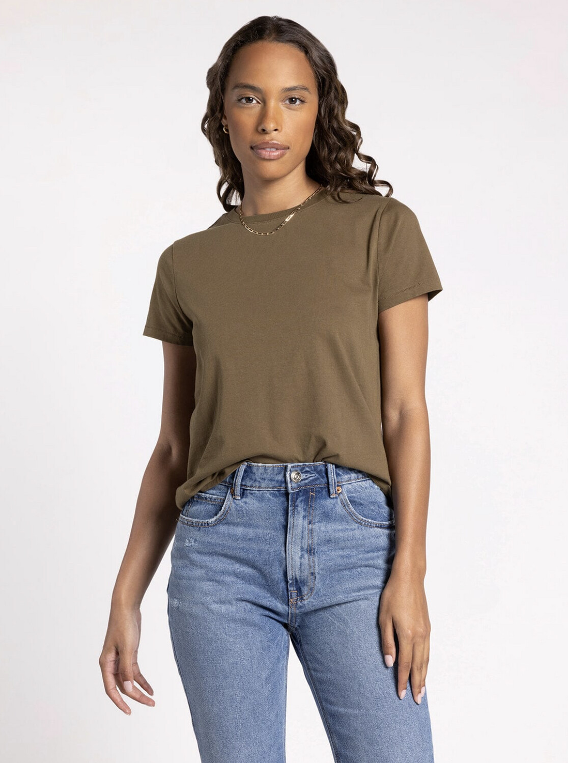 Asher Tee, Colour: Dark Olive, Size: Small
