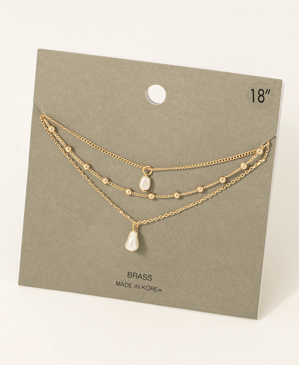 Pearly Charm Layered Necklace