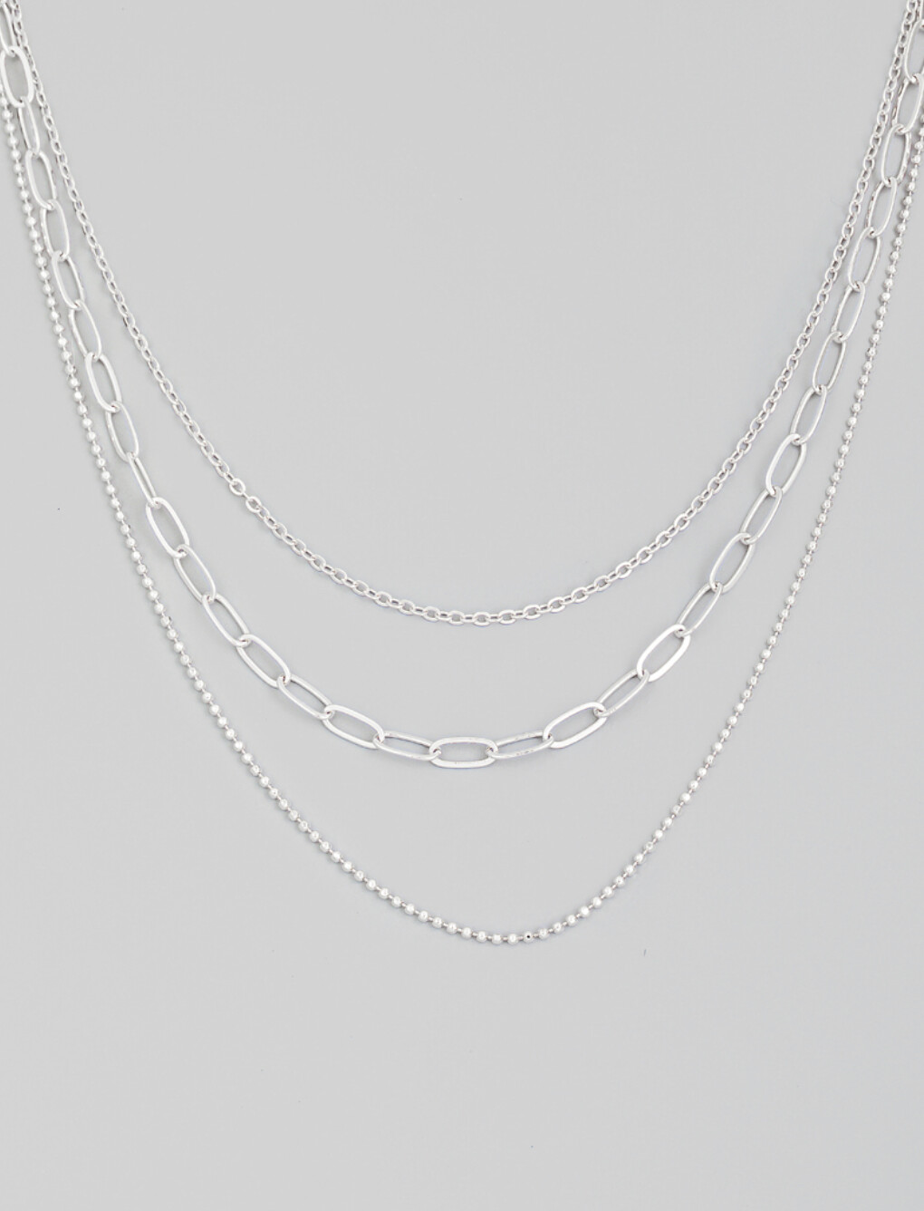 Silver 3 Layer Assorted Necklace