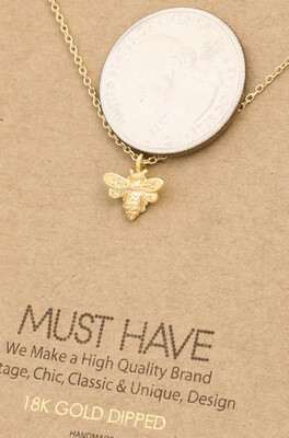 Mini Bee Pendant Necklace
