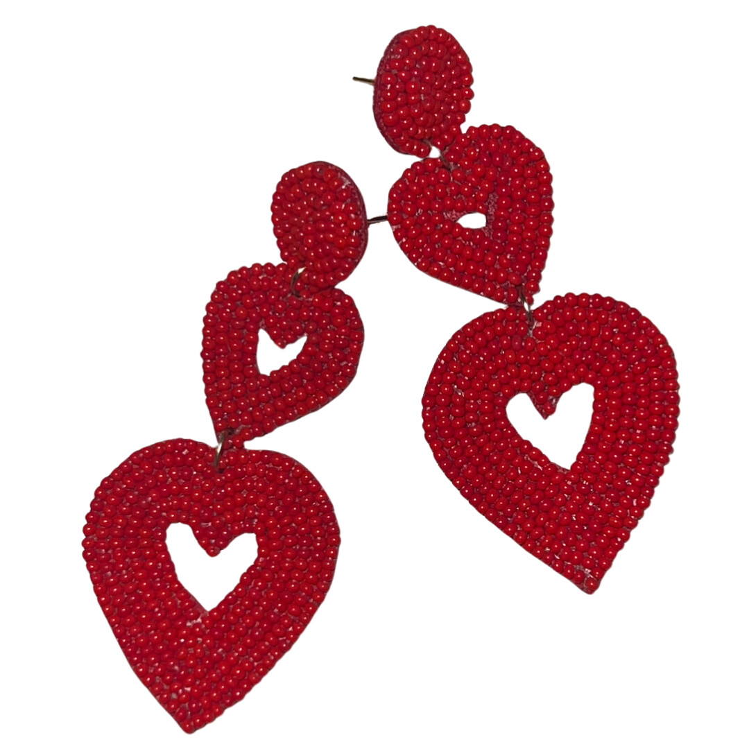 Bead Heart Earrings