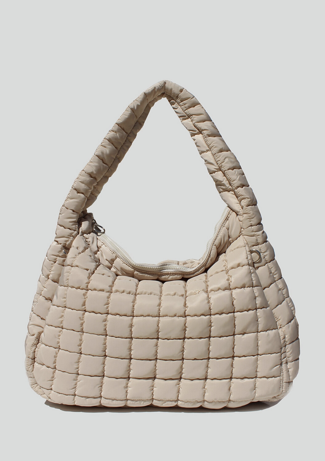 Cleo Slouchy Quilted Tote, Colour: Ivory