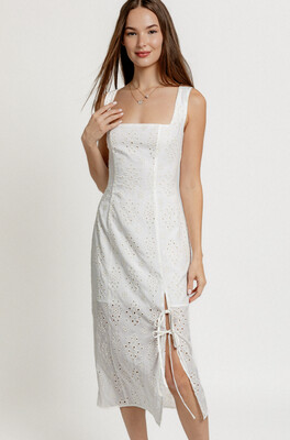 Eyelet Midi Dress