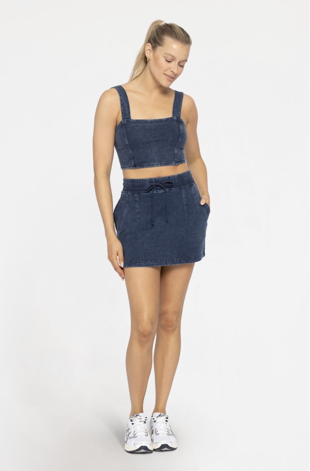 Denim Cotton Mini Skort