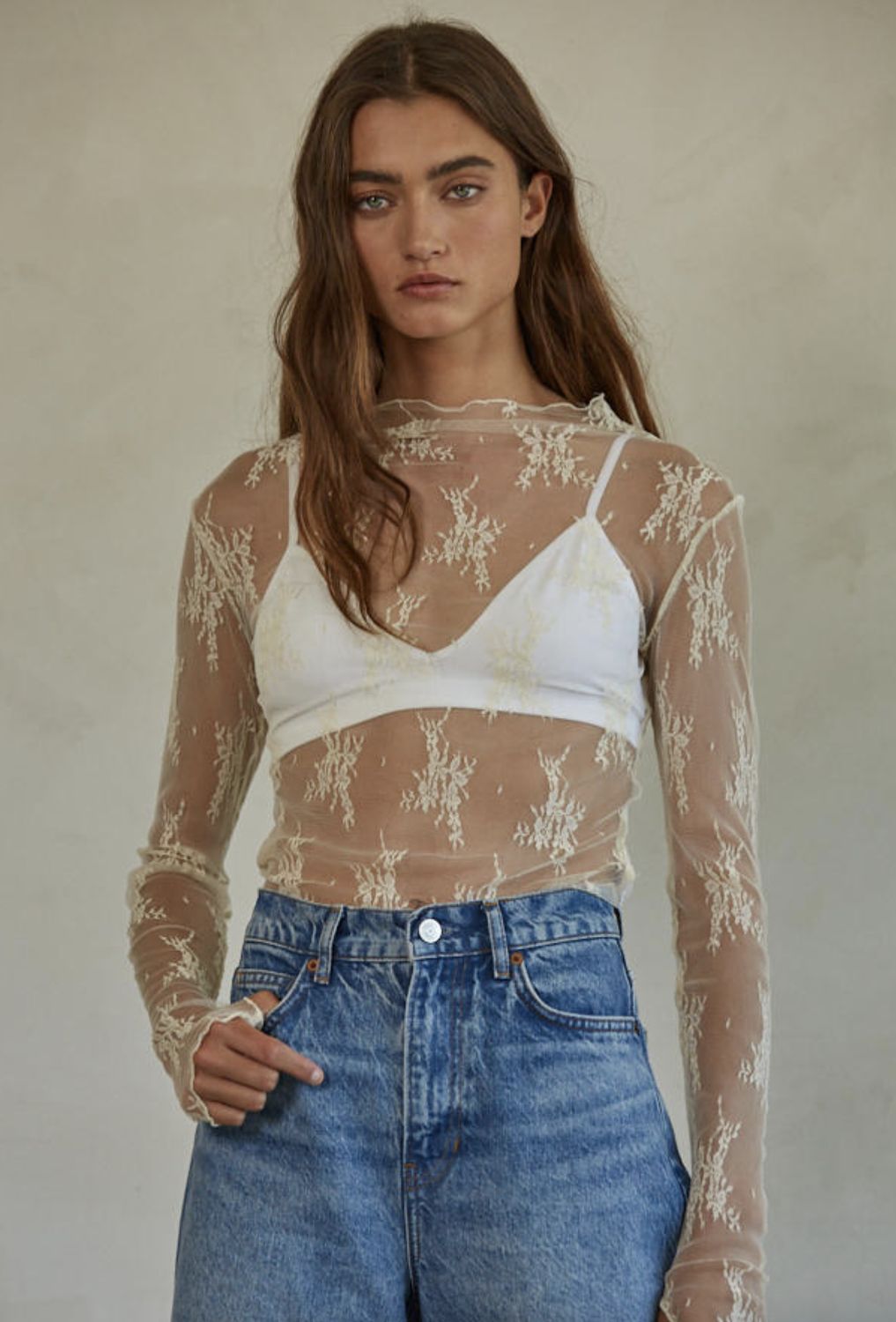 Aubrey Lace Top, Size: Small, Colour: Ivory
