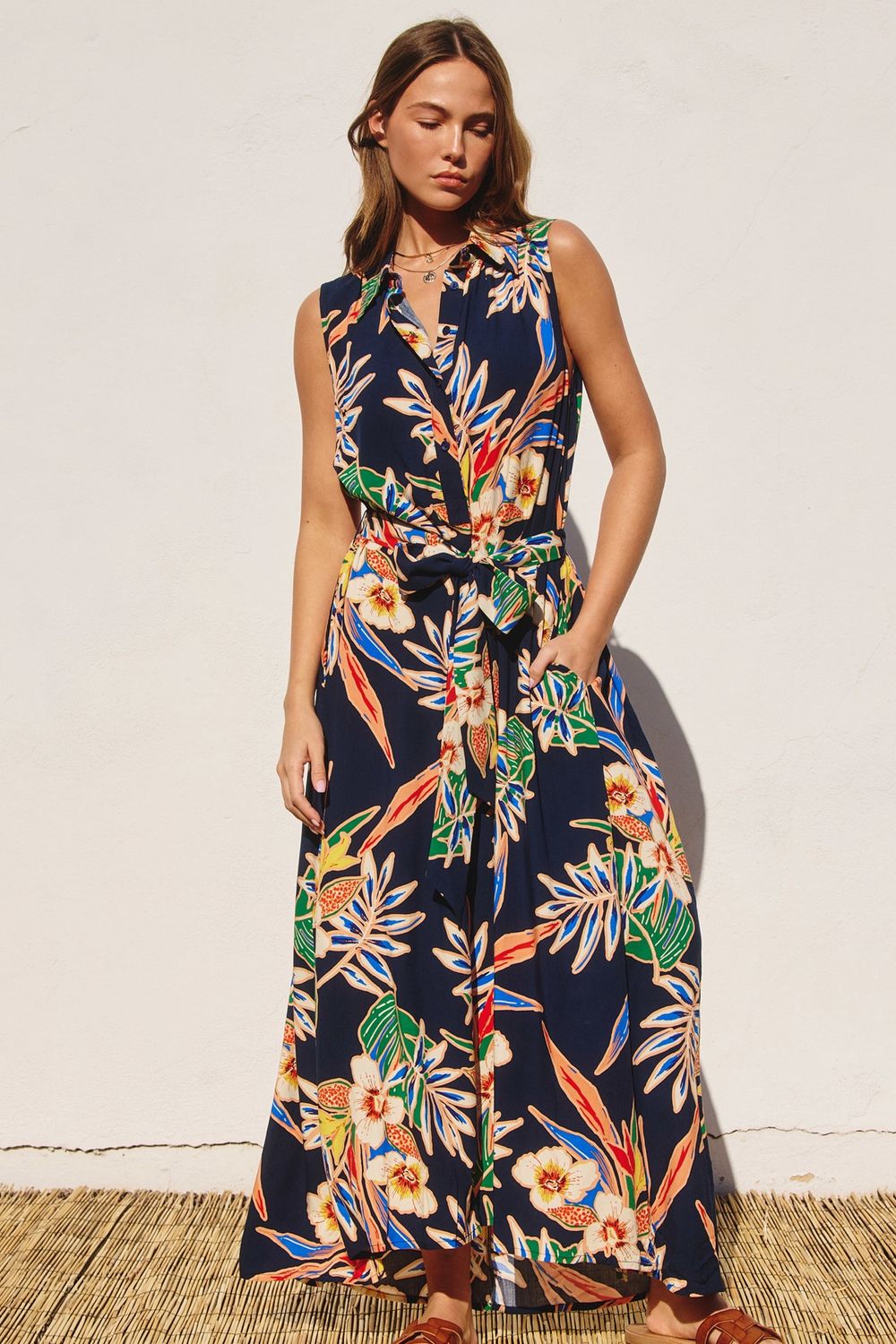 Botanical Bloom Shirt Dress