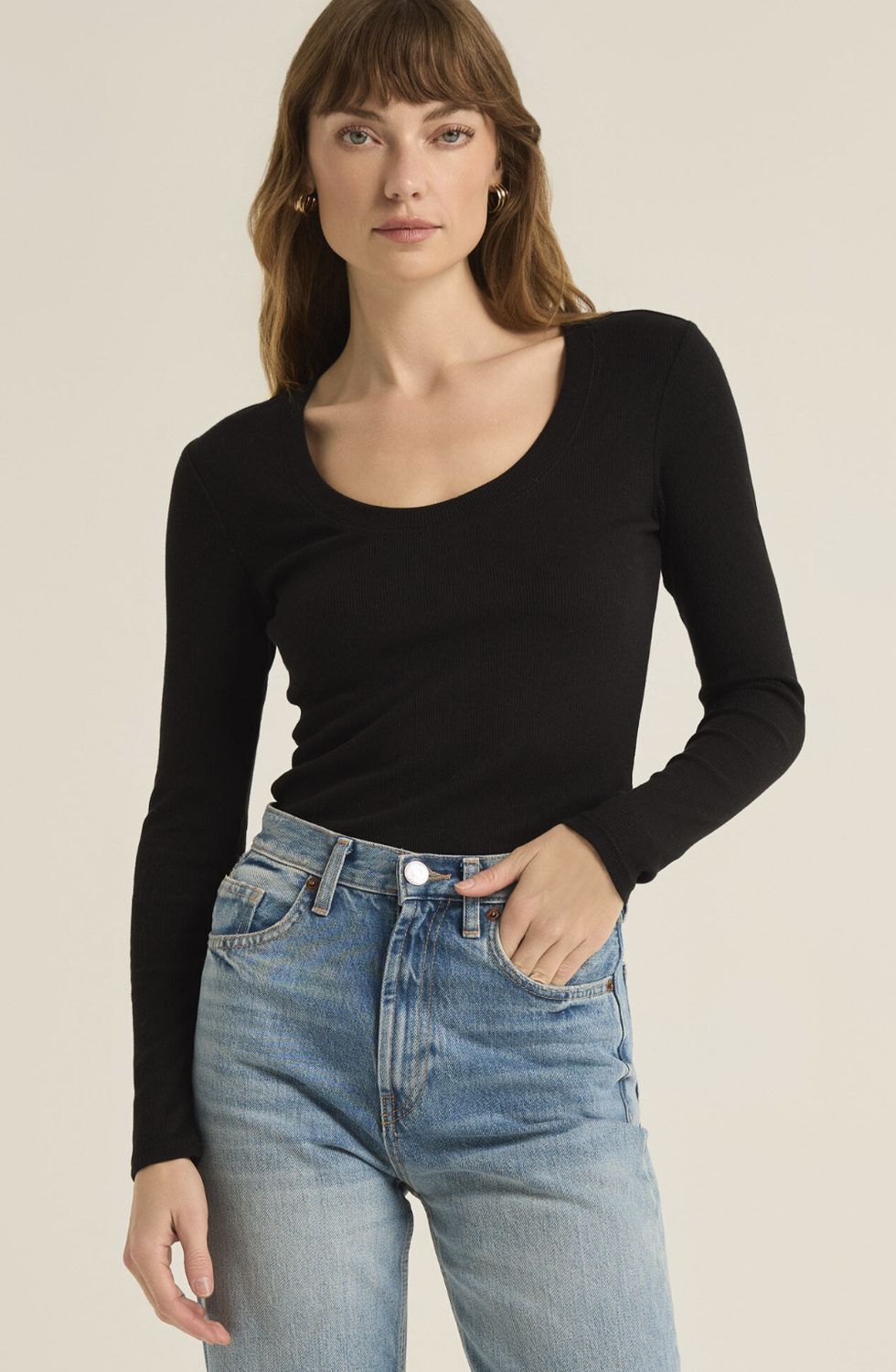 Sirena Rib LS Tee, Size: Extra Small, Colour: Black