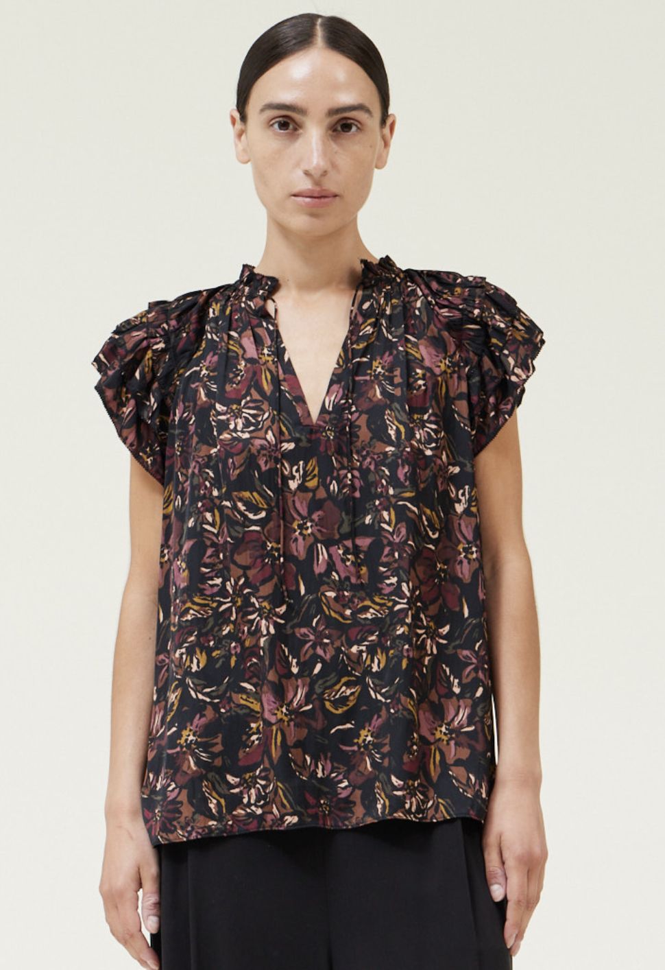 Ruffle Sleeve Blouse