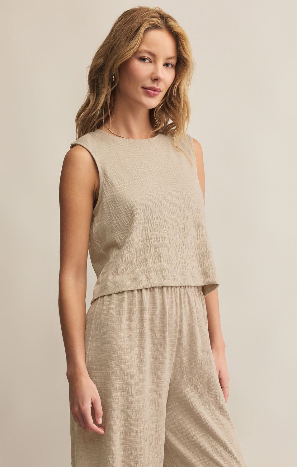 Sloane Textured Top, Size: Extra Small, Colour: Parchment