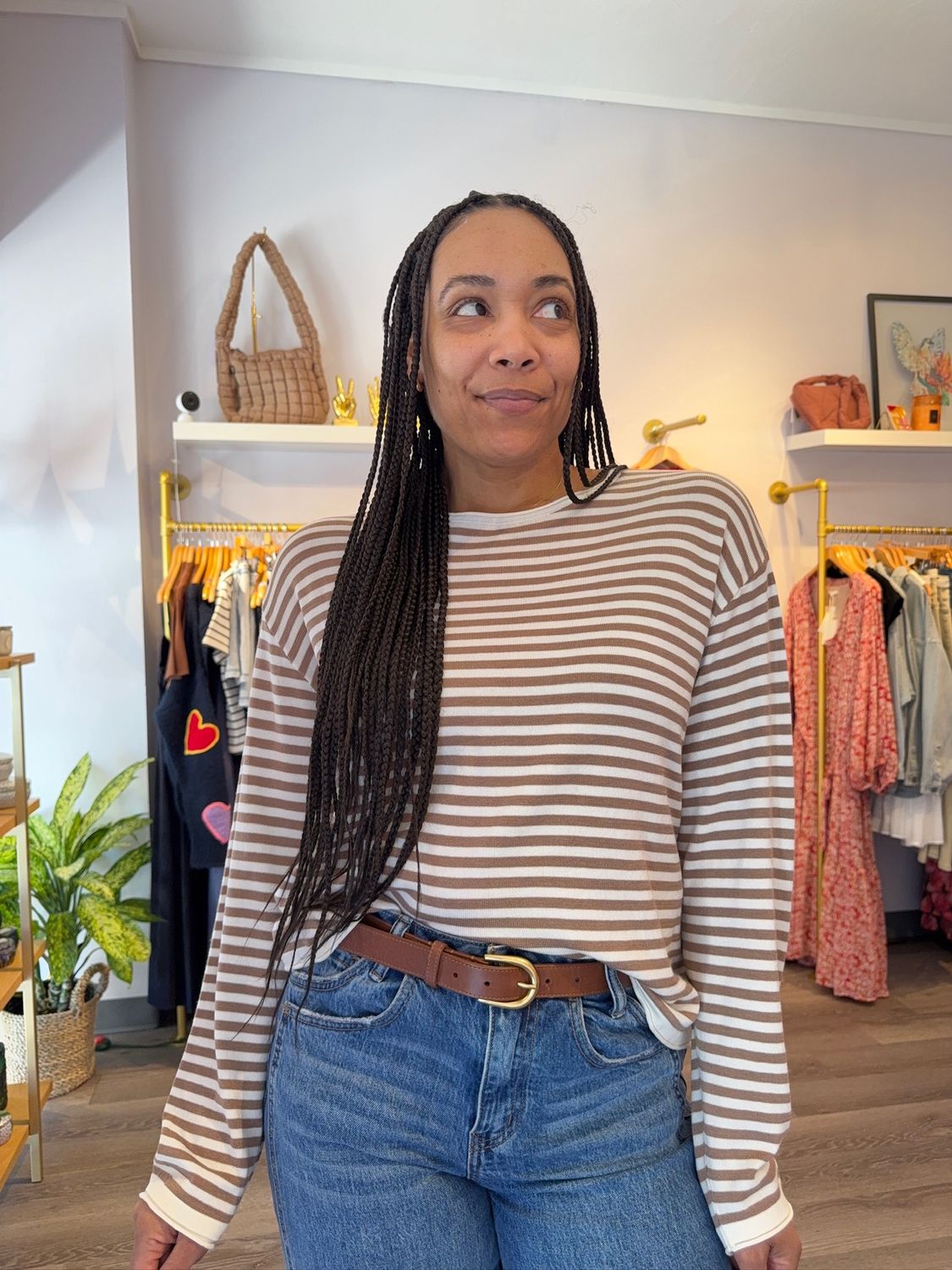 Mocha Striped Top