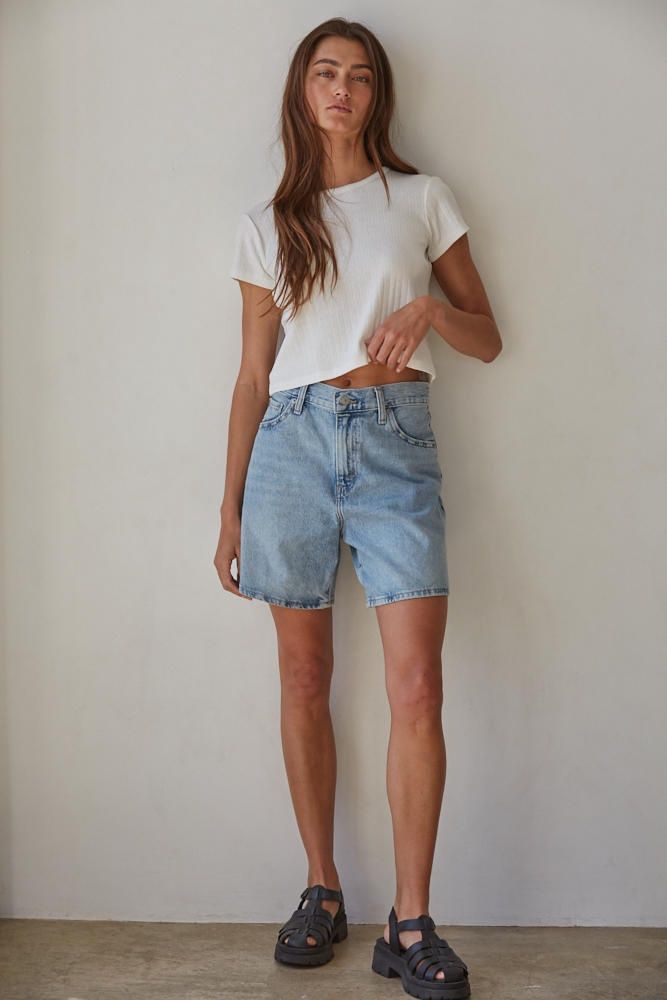 The Pointelle Ribbed Tee