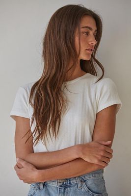 The Pointelle Ribbed Tee