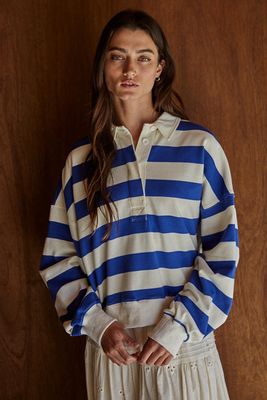 Amerie Striped Collared Pullover