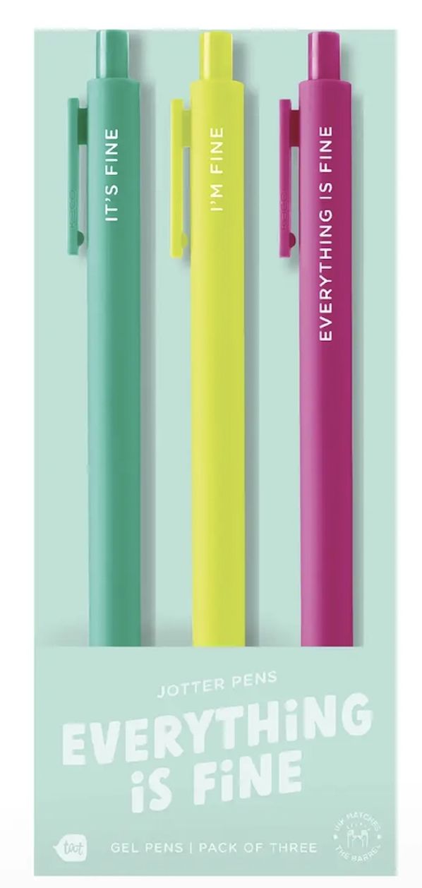 3 Pack Jotter Pen Set, Style: Everything Is Fine