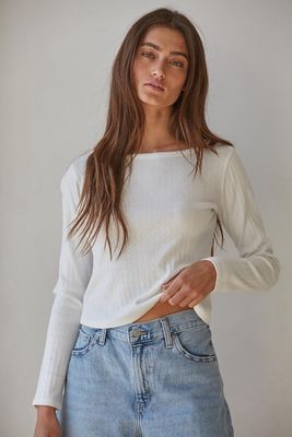 The Pointelle Ribbed Long Sleeve