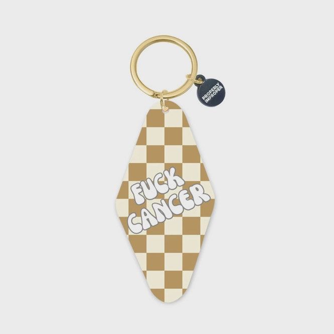 F Cancer Keychain