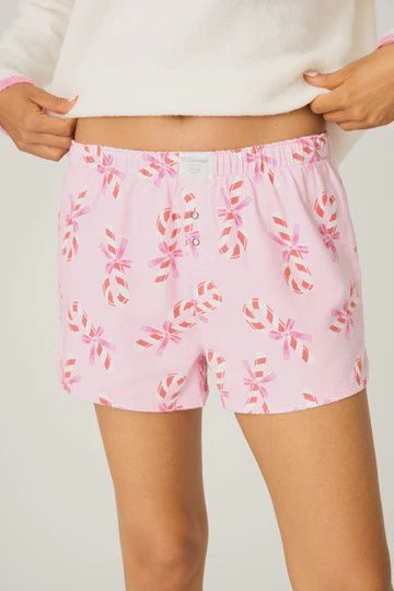 Sweeter Than Sugar Flannel Shorts, Colour: Pink, Size: Medium