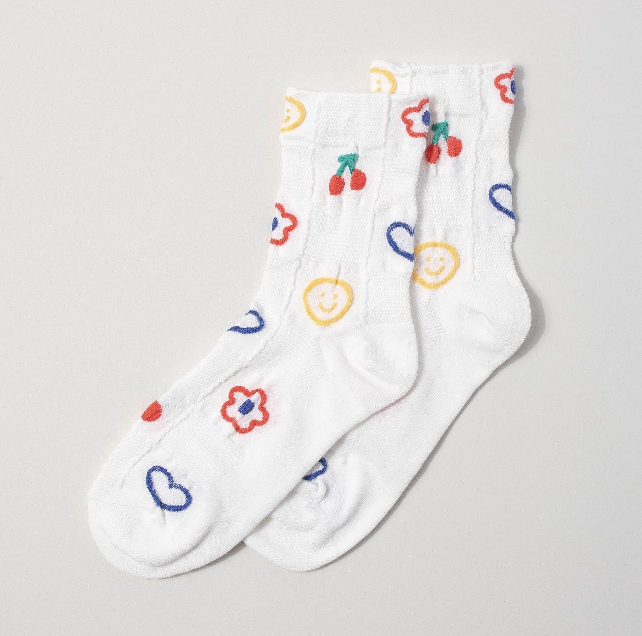 Color Me Happy Socks, Colour: White