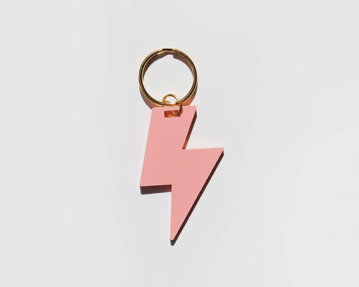Bolt Acrylic Keychain, Colour: Coral