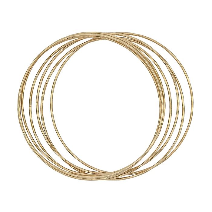 Hammered Bangle Set, Colour: Gold