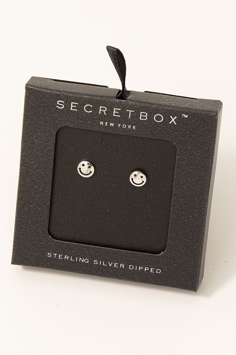 Smiley Studs, Colour: Silver