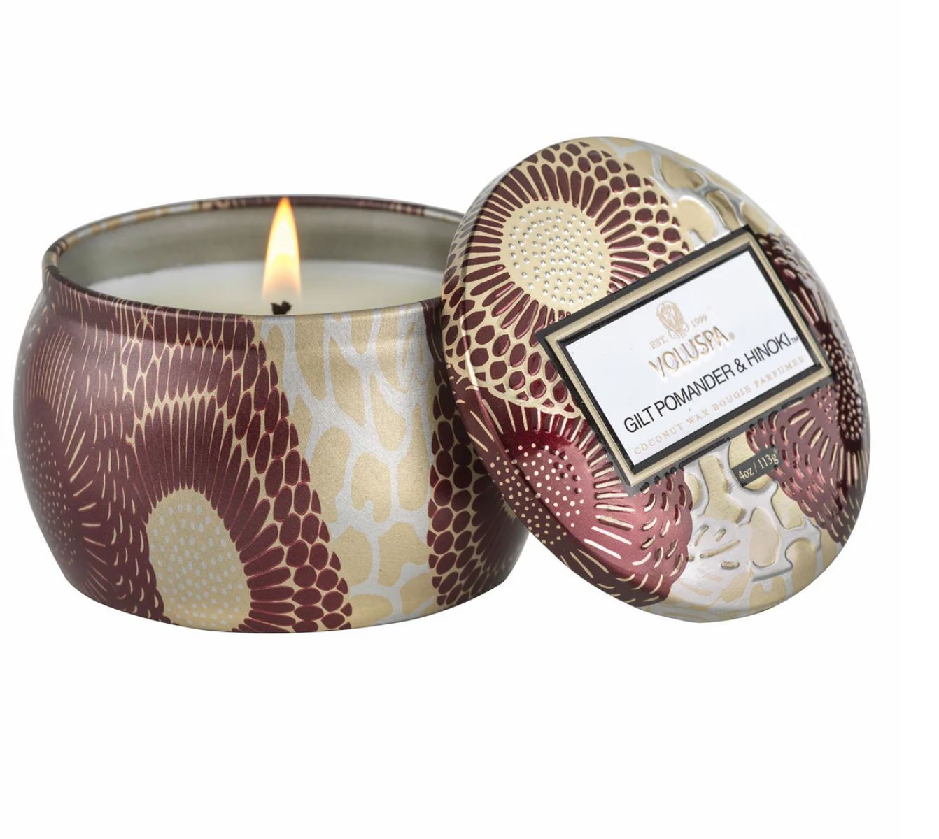 Gilt Pomander &amp; Hinoki Mini Tin Candle