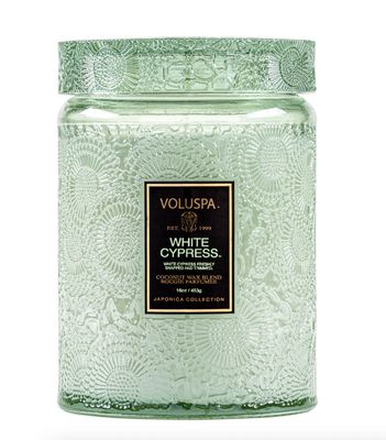 White Cypress Large Jar Candle