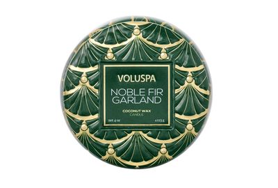 Noble Fir Garland Mini Tin Candle