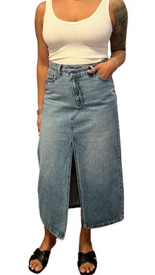 Crossover Denim Skirt