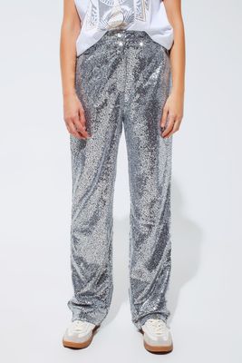 Silver Sequin Trouser