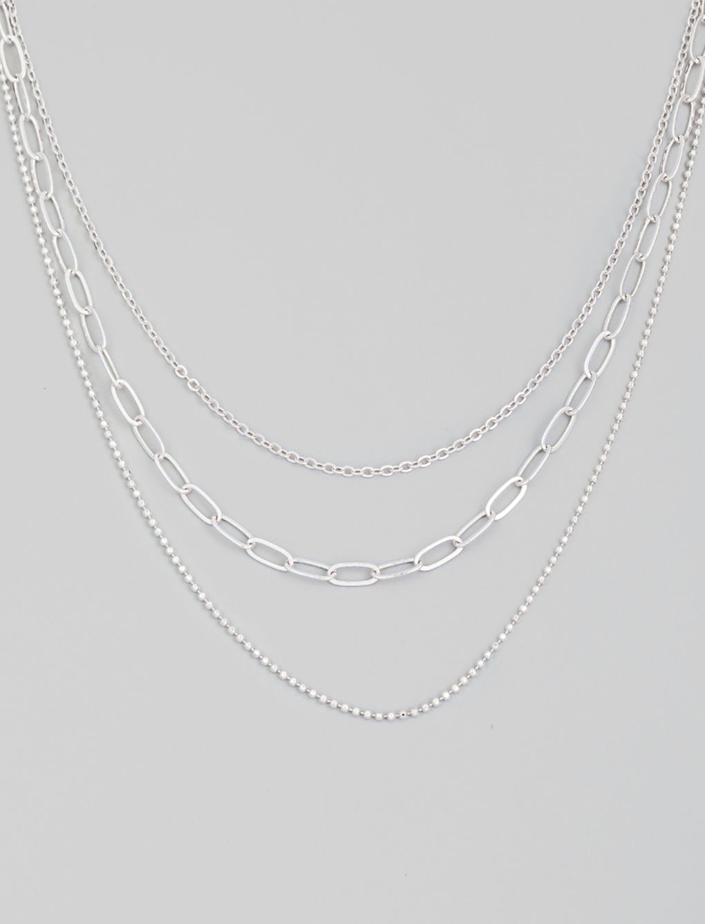 Silver 3 Layer Assorted Necklace